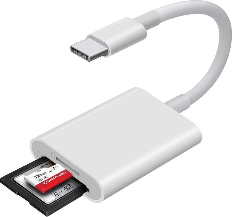 WNXSLOAD USB C SD Card Reader, SD Card Adapter with SD MicroSD Dual Slots for iPhone 15 16 iPad Mac MacBook Laptop, USB-C/TypeC High-Speed Trail Camera Memory Card Reader, Plug & Play - 2 Slots - Image 1